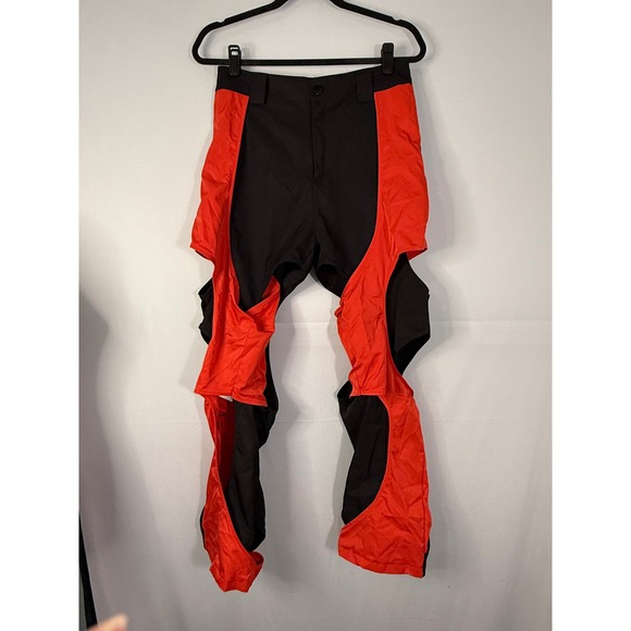 Unbranded Pants - Unbranded Cutout Panelled Streetwear Festival Pants Women Size L Black Red